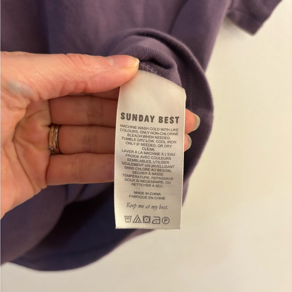 Aritzia Sunday Best Short Sleeve T-Shirt in Deep Purple, Size Medium, Cotton - Picture 5 of 5